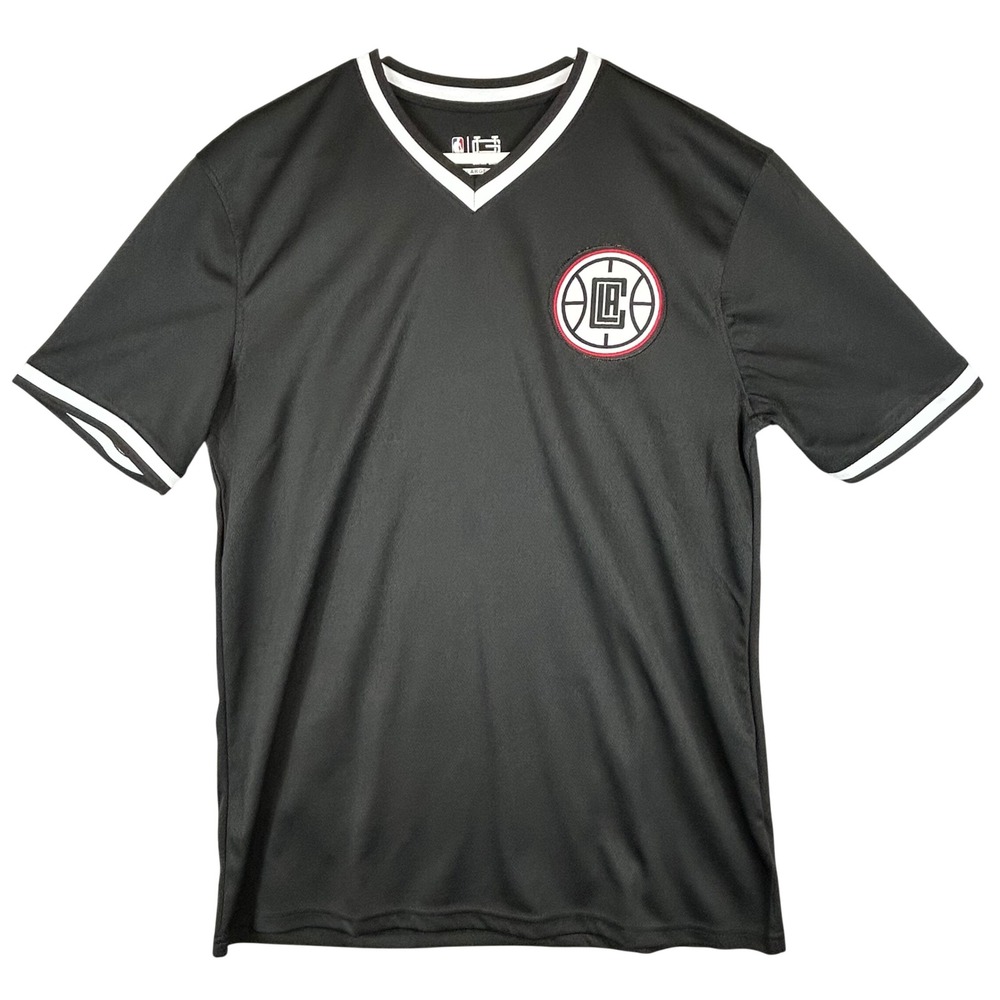 Ultra Game NBA LA Clippers Mens Large Black V-Neck Jersey Style Graphic T-Shirt